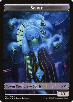 Spirit (002) // Emblem - Kaito Shizuki Double-sided Token (2 // 18) [Kamigawa: Neon Dynasty]