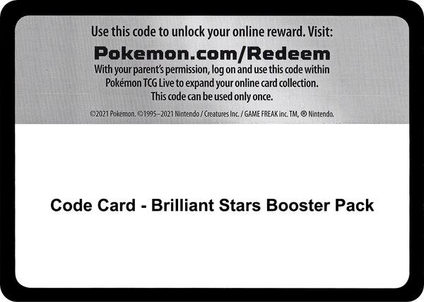 Code Card - Brilliant Stars Booster Pack [SWSH09 Brilliant Stars]
