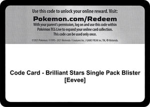 Code Card - Brilliant Stars Single Pack Blister [Eevee] [SWSH09 Brilliant Stars]