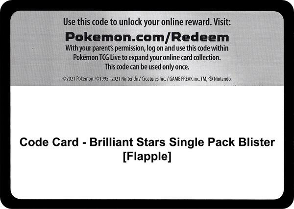 Code Card - Brilliant Stars Single Pack Blister [Flapple] [SWSH09 Brilliant Stars]