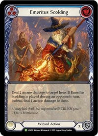Emeritus Scolding (Blue) (Extended Art) - LGS092 (LGS092) [Flesh and Blood Promo Cards]