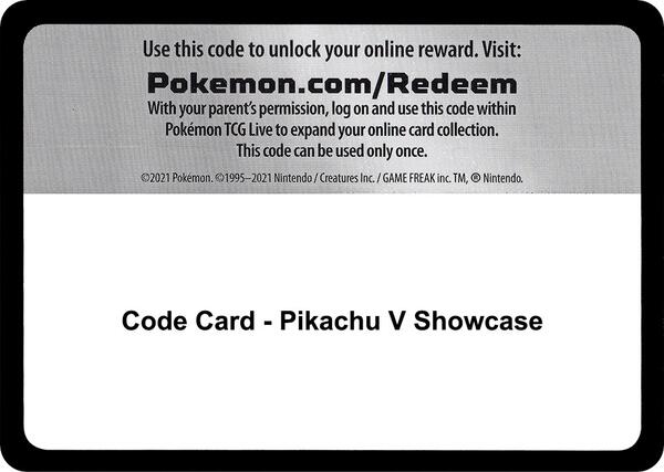 Code Card - Pikachu V Showcase [Miscellaneous Cards and Products]
