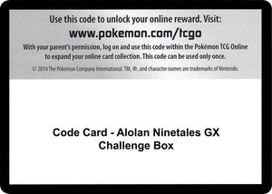 Code Card - Alolan Ninetales GX Challenge Box [SM Burning Shadows]