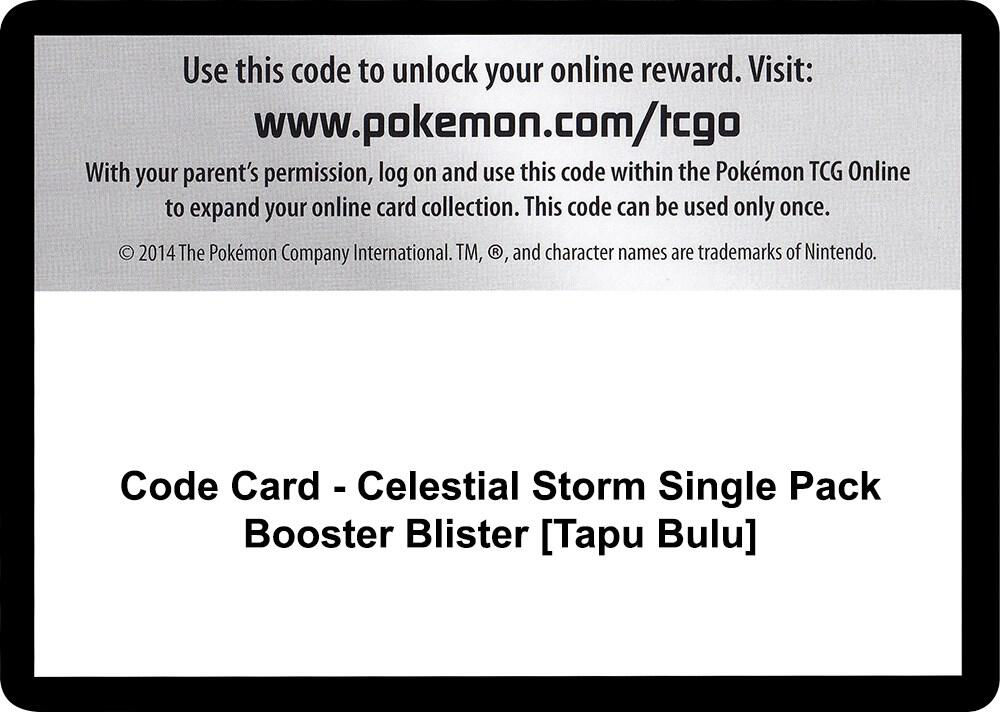 Code Card - Celestial Storm Single Pack Booster Blister [Tapu Bulu] [SM Celestial Storm]