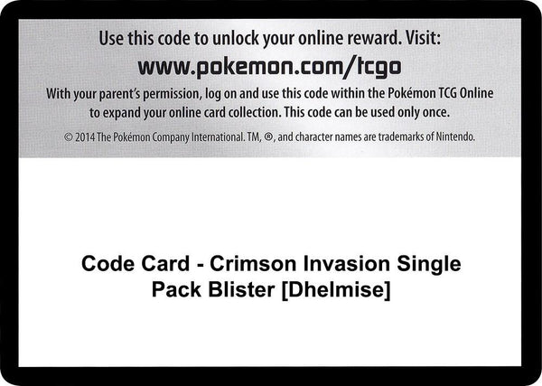Code Card - Crimson Invasion Single Pack Blister [Dhelmise] [SM Crimson Invasion]