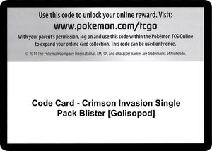 Code Card - Crimson Invasion Single Pack Blister [Golisopod] [SM Crimson Invasion]