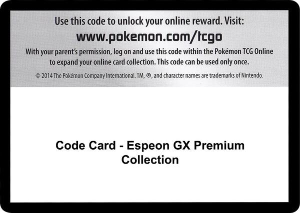 Code Card - Espeon GX Premium Collection [SM Guardians Rising]