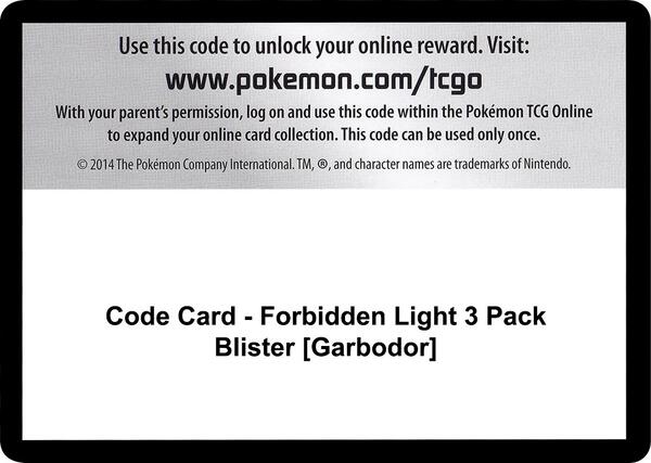 Code Card - Forbidden Light 3 Pack Blister [Garbodor] [SM Forbidden Light]