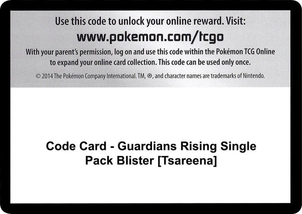 Code Card - Guardians Rising Single Pack Blister [Tsareena] [SM Guardians Rising]