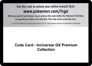 Code Card - Incineroar GX Premium Collection [SM Guardians Rising]
