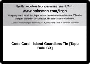 Code Card - Island Guardians Tin [Tapu Bulu GX] [SM Guardians Rising]
