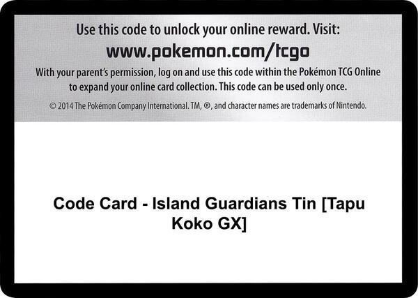 Code Card - Island Guardians Tin [Tapu Koko GX] [SM Guardians Rising]