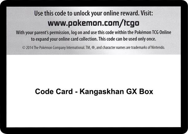 Code Card - Kangaskhan GX Box [SM Unbroken Bonds]
