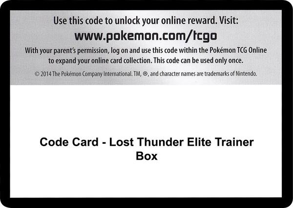 Code Card - Lost Thunder Elite Trainer Box [SM Lost Thunder]