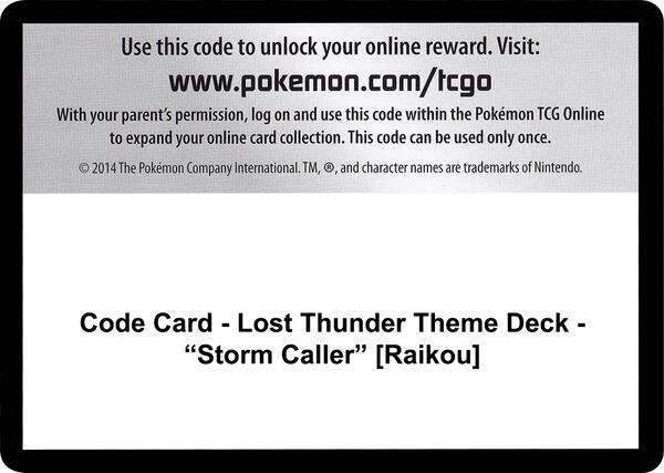 Code Card - Lost Thunder Theme Deck - "Storm Caller" [Raikou] [SM Lost Thunder]