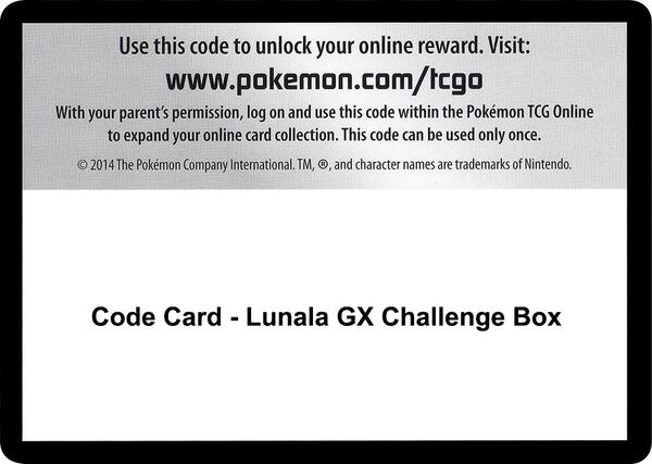 Code Card - Lunala GX Challenge Box [SM Guardians Rising]