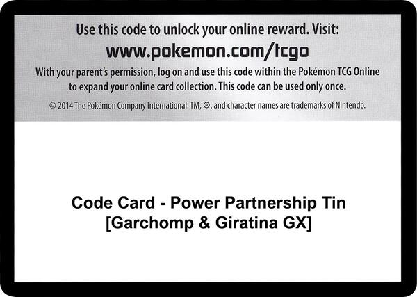 Code Card - Power Partnership Tin [Garchomp & Giratina GX] [SM Unified Minds]