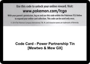Code Card - Power Partnership Tin [Mewtwo & Mew GX] [SM Unified Minds]