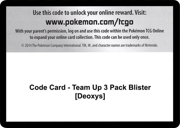 Code Card - Team Up 3 Pack Blister [Deoxys] [SM Team Up]