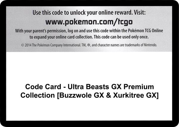 Code Card - Ultra Beasts GX Premium Collection [Buzzwole GX & Xurkitree GX] [SM Crimson Invasion]