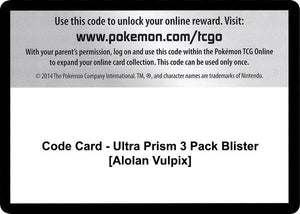 Code Card - Ultra Prism 3 Pack Blister [Alolan Vulpix] [SM Ultra Prism]