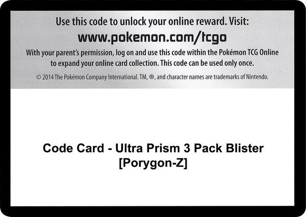 Code Card - Ultra Prism 3 Pack Blister [Porygon-Z] [SM Ultra Prism]