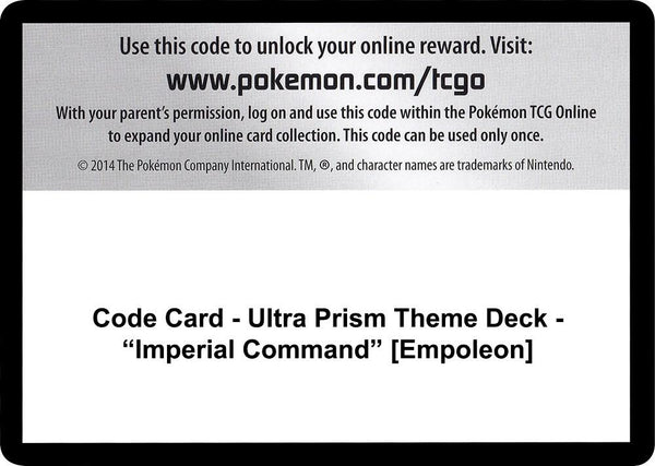 Code Card - Ultra Prism Theme Deck - "Imperial Command" [Empoleon] [SM Ultra Prism]
