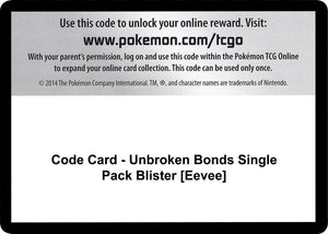 Code Card - Unbroken Bonds Single Pack Blister [Eevee] [SM Unbroken Bonds]