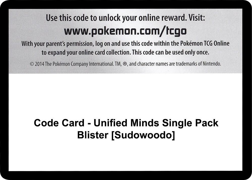 Code Card - Unified Minds Single Pack Blister [Sudowoodo] [SM Unified Minds]