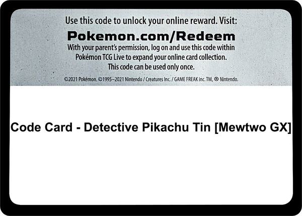 Code Card - Detective Pikachu Tin [Mewtwo GX] [Detective Pikachu]