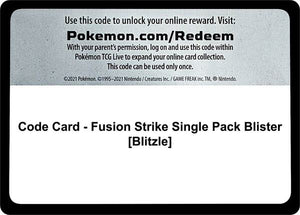Code Card - Fusion Strike Single Pack Blister [Blitzle] [SWSH08 Fusion Strike]
