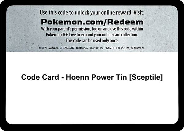 Code Card - Hoenn Power Tin [Sceptile] [Miscellaneous Cards and Products]