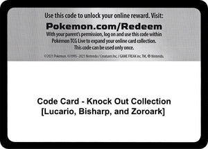 Code Card - Knock Out Collection [Lucario, Bisharp, and Zoroark] [Miscellaneous Cards and Products]