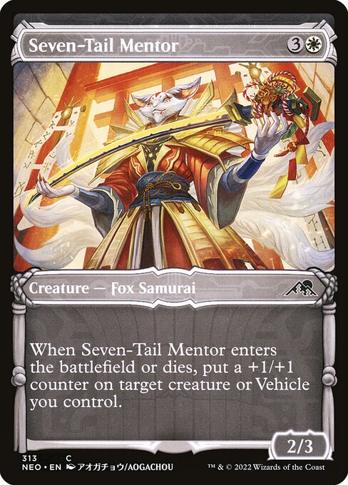Seven-Tail Mentor (313) [Kamigawa: Neon Dynasty] [Showcase]