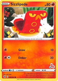 Sizzlipede - 046/264 (#14 Cinderace Stamped) (046/264) [Battle Academy 2022]