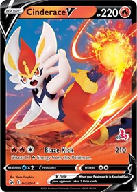 Cinderace V - 043/264 (#60 Cinderace Stamped) (043/264) [Battle Academy 2022]
