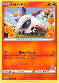 Larvesta - 023/198 (#19 Cinderace Stamped) (023/198) [Battle Academy 2022]