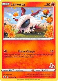 Larvesta - 023/198 (#36 Cinderace Stamped) (023/198) [Battle Academy 2022]