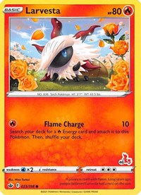 Larvesta - 023/198 (#46 Cinderace Stamped) (023/198) [Battle Academy 2022]