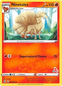 Ninetales - 030/264 (#23 Cinderace Stamped) (030/264) [Battle Academy 2022]