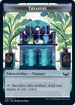 Treasure (016) // Wizard Double-Sided Token (16 // 5) [Streets of New Capenna]