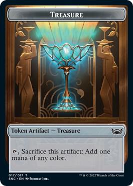 Treasure (017) // Rhino Warrior Double-Sided Token (17 // 11) [Streets of New Capenna]