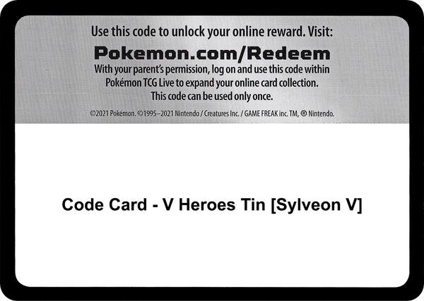 Code Card - V Heroes Tin [Sylveon V] [Miscellaneous Cards and Products]