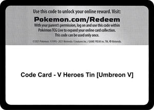Code Card - V Heroes Tin [Umbreon V] [Miscellaneous Cards and Products]