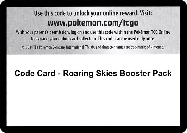 Code Card - Roaring Skies Booster Pack [XY Roaring Skies]