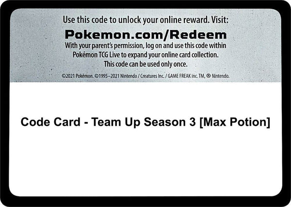 Code Card - Team Up Season 3 [Max Potion] [SM Team Up]