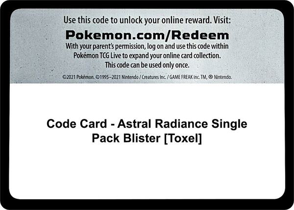 Code Card - Astral Radiance Single Pack Blister [Toxel] [SWSH10 Astral Radiance]