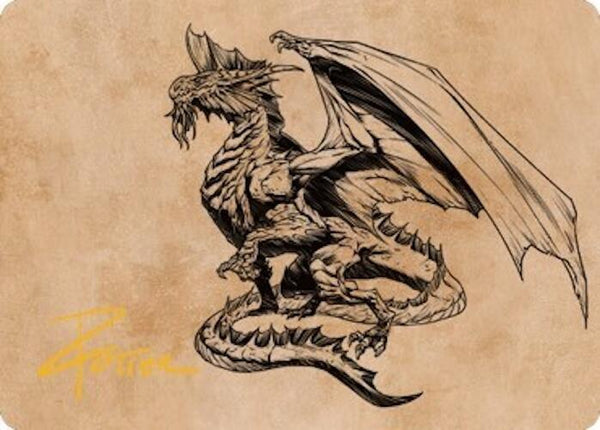 Ancient Silver Dragon Art Card (47/81) (Gold-Stamped Signature) [Commander Legends: Battle for Baldur's Gate Art Series]