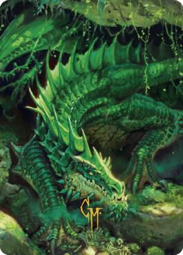 Adult Green Dragon Art Card (Gold-Stamped Signature) (1) [Commander Legends: Battle for Baldur's Gate Art Series]