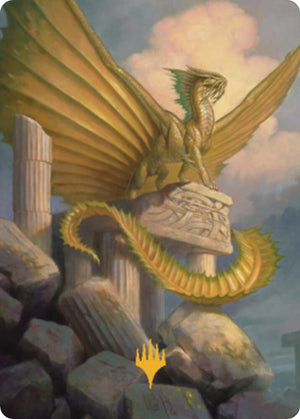 Ancient Gold Dragon Art Card (5/81) (Gold-Stamped) [Commander Legends: Battle for Baldur's Gate Art Series]